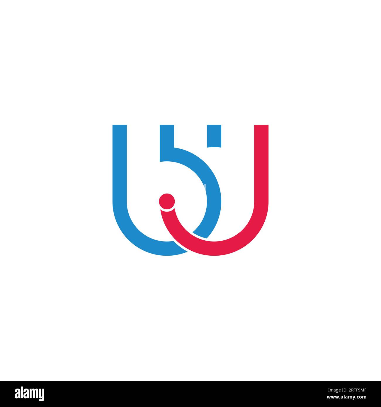 letter bj simple colorful geometric loop logo vector Stock Vector