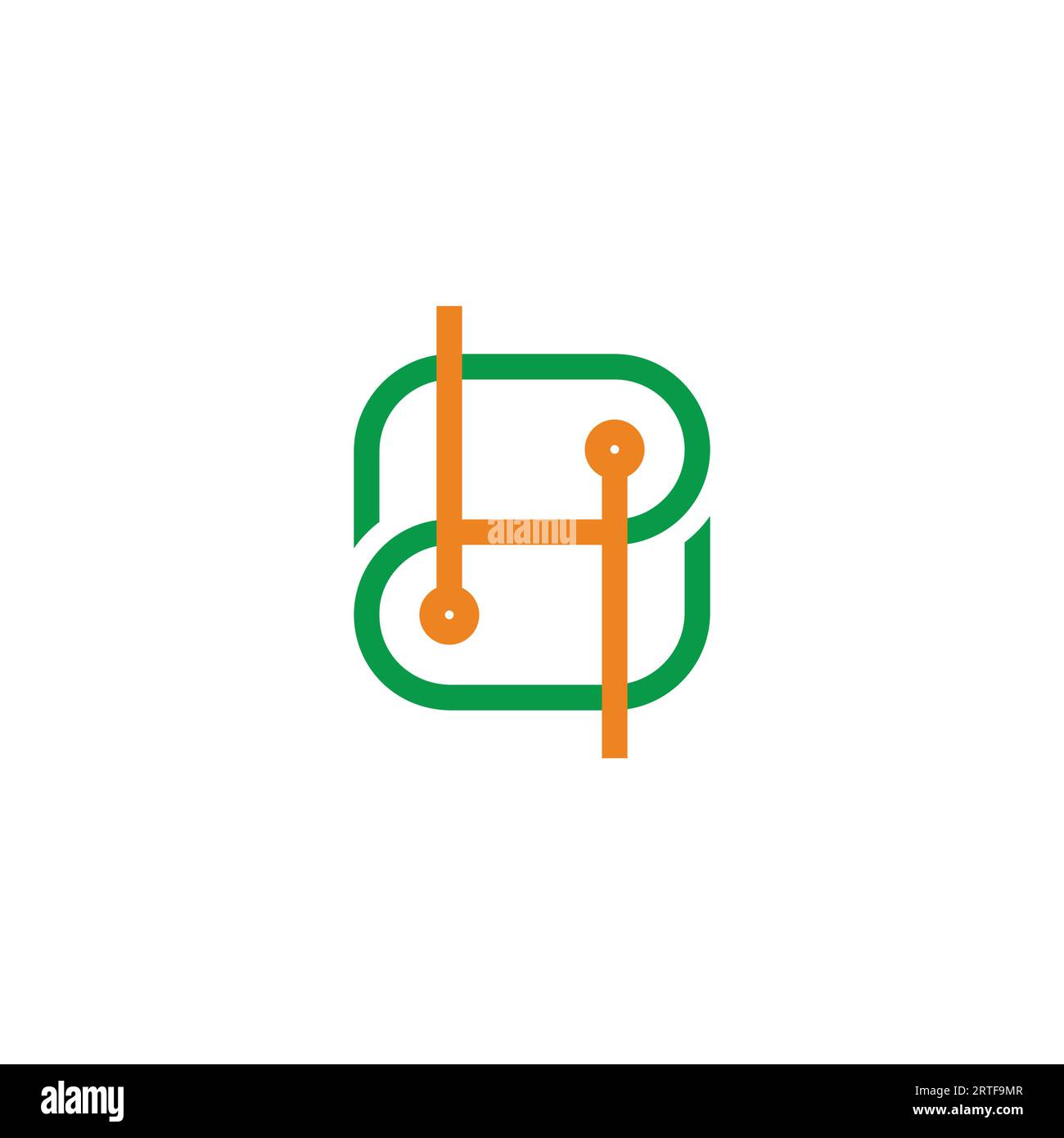 letter zh simple colorful line geometric logo vector Stock Vector