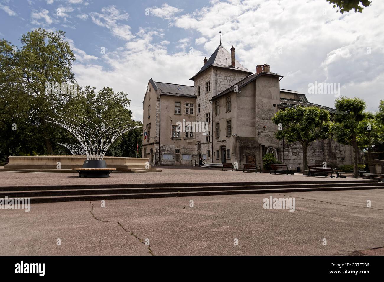 Aix-Les-Bains, France. 6th June, 2023. Town Hall and its square in  Aix-les-Bains Savoie, France. Stock Photo