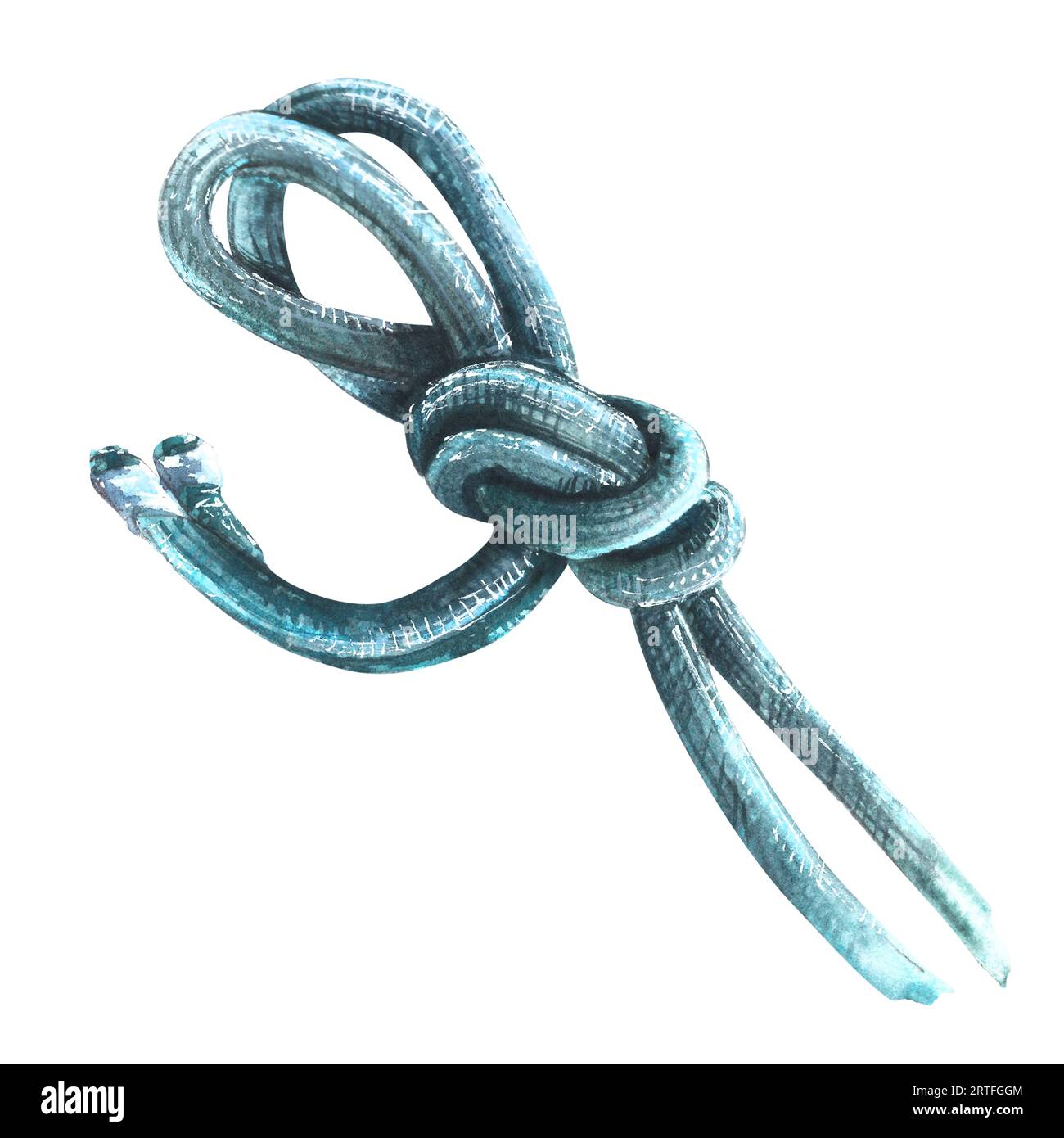 Climbing rope knot Watercolor bouldering illustration isolated white ...