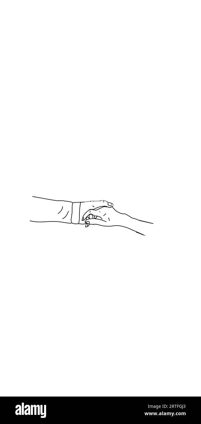 Girlfriend hand holding line drawing Cut Out Stock Images & Pictures - Alamy