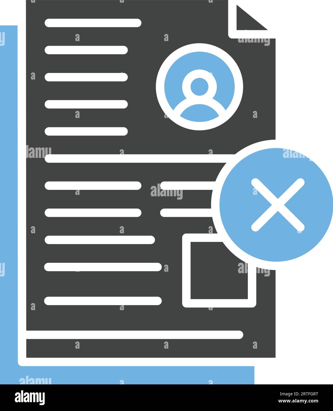 Document Rejected Icon image. Suitable for mobile application. Stock Vector
