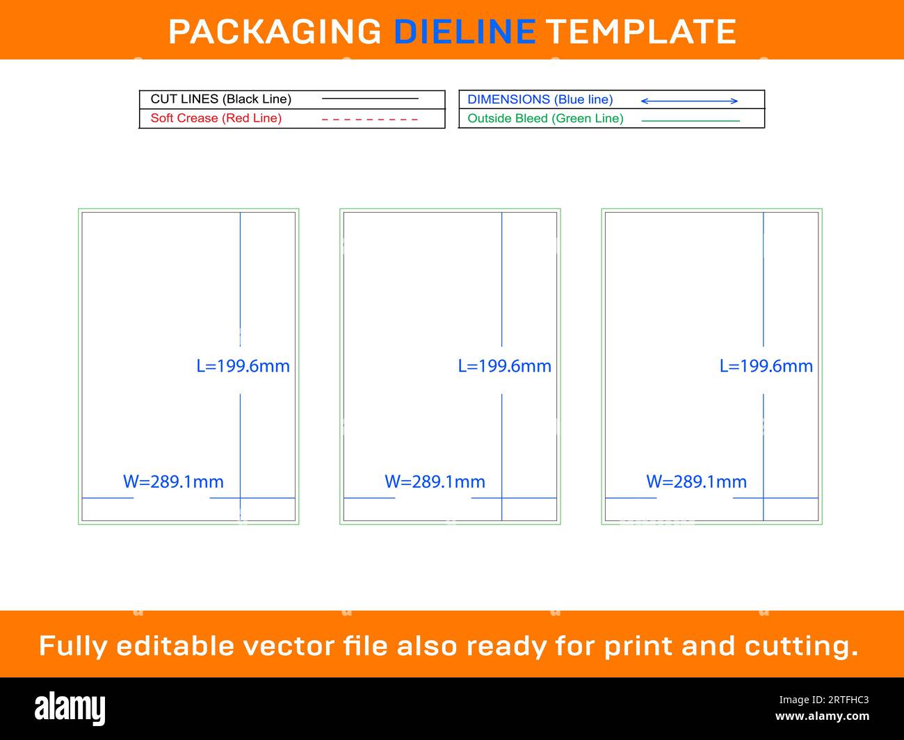 1 Adhesive Address Label Die line Template199.6 x 289.1 mm Stock Vector