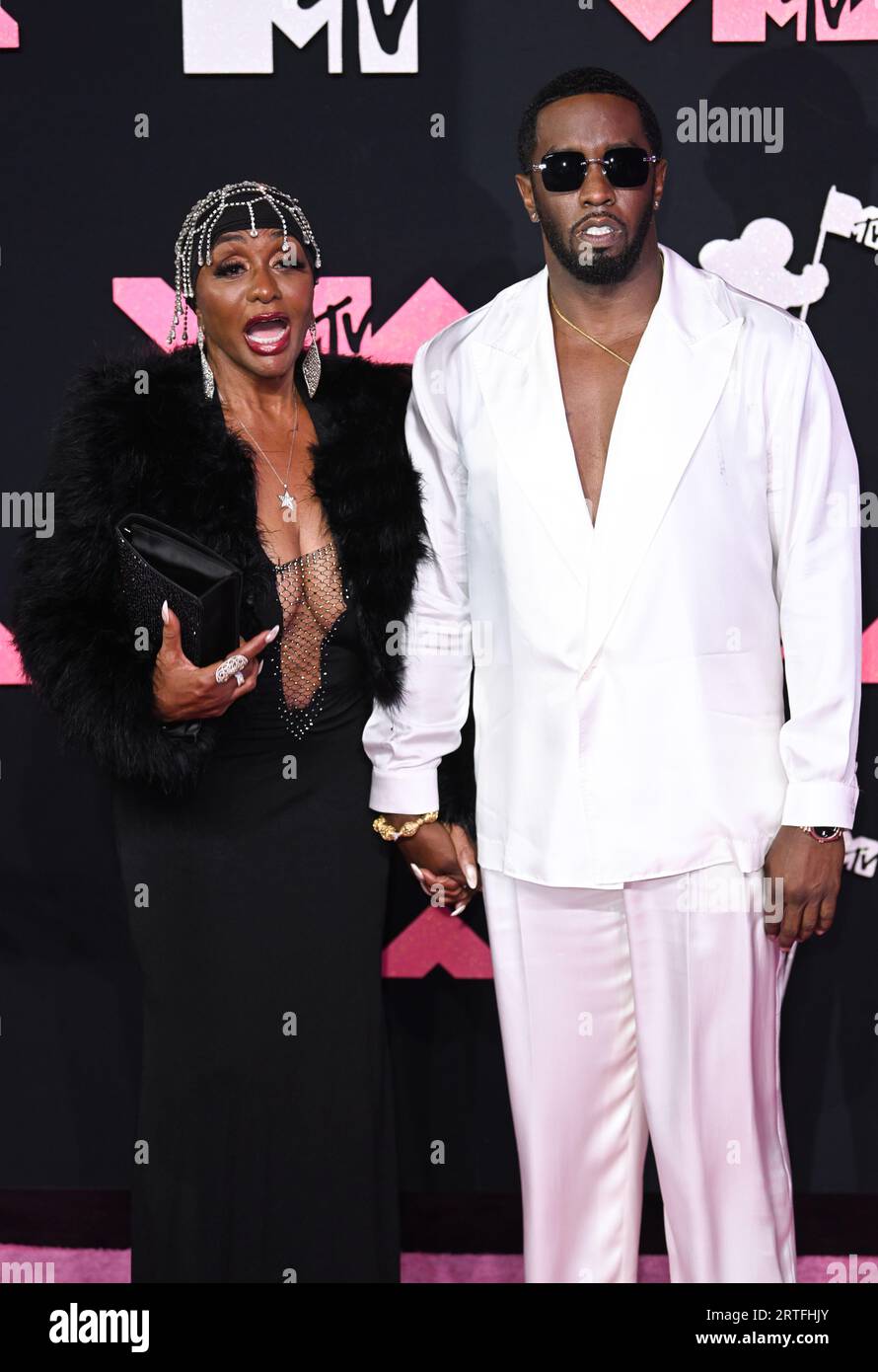 Newark, USA. September 12th, 2023. P Diddy and Janice Combs arriving at the 2023 MTV Video Music Awards, the Prudential Center, New Jersey. Credit: Doug Peters/EMPICS/Alamy Live News Stock Photo