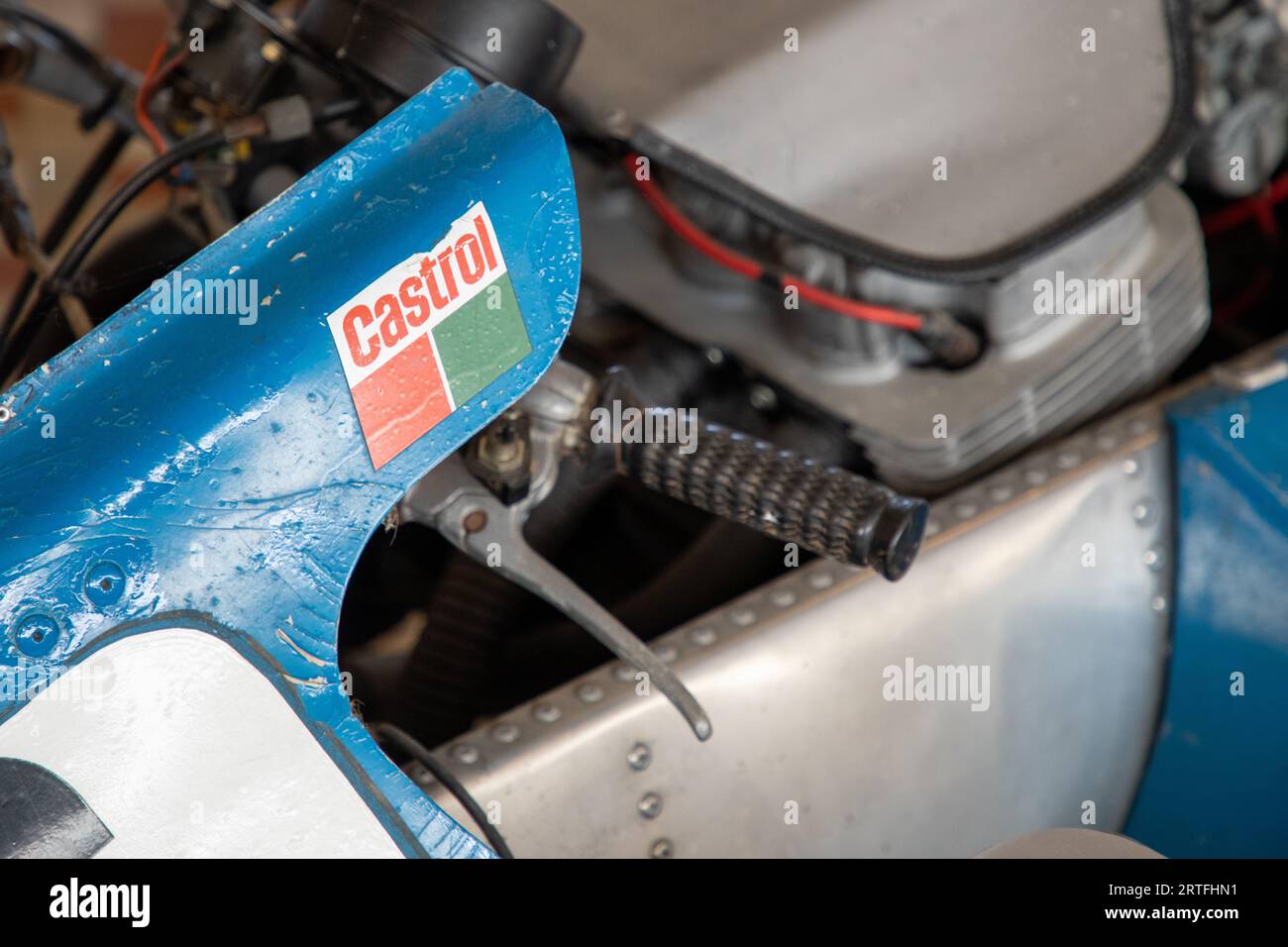 Bordeaux , France - 09 12 2023 : Castrol logo text and sign British global brand of industrial and automotive lubricants on a racing sidecar vintage Stock Photo