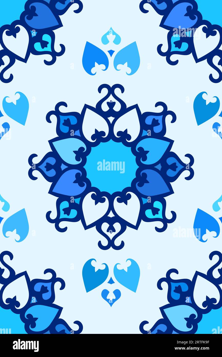 Seamless arabic ornament, Abstract vector background blue colors Stock ...