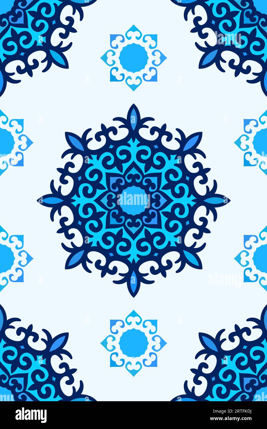 Seamless arabic ornament, Abstract vector background blue colors Stock ...