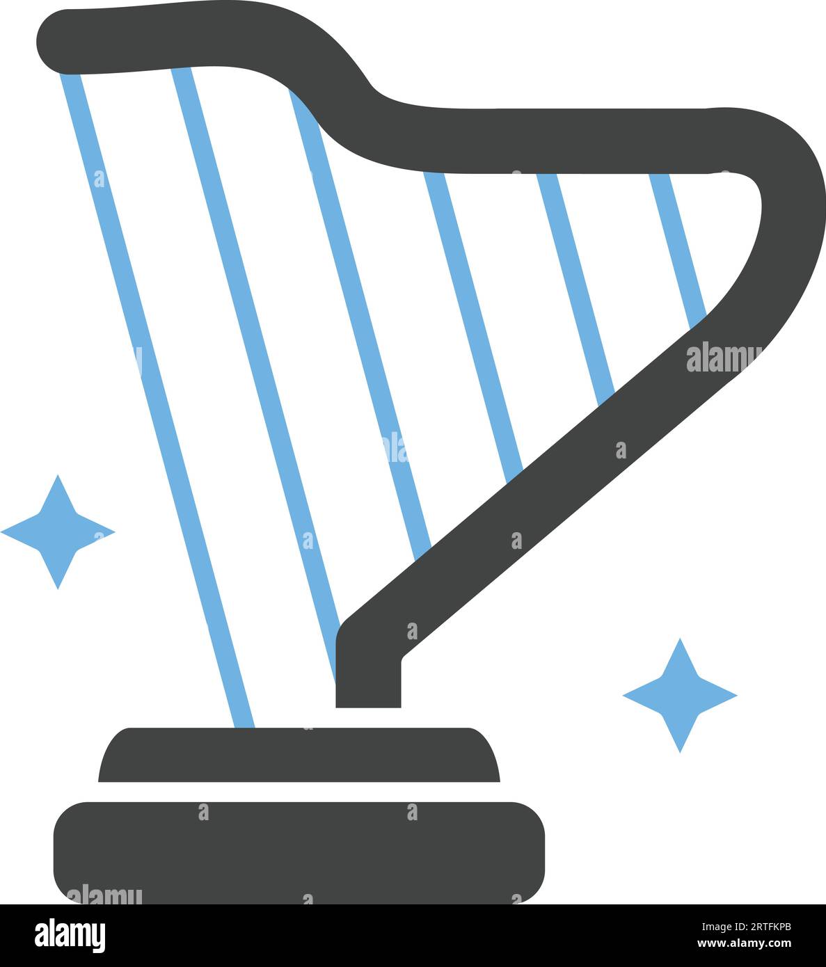 Harp Icon image. Suitable for mobile application. Stock Vector