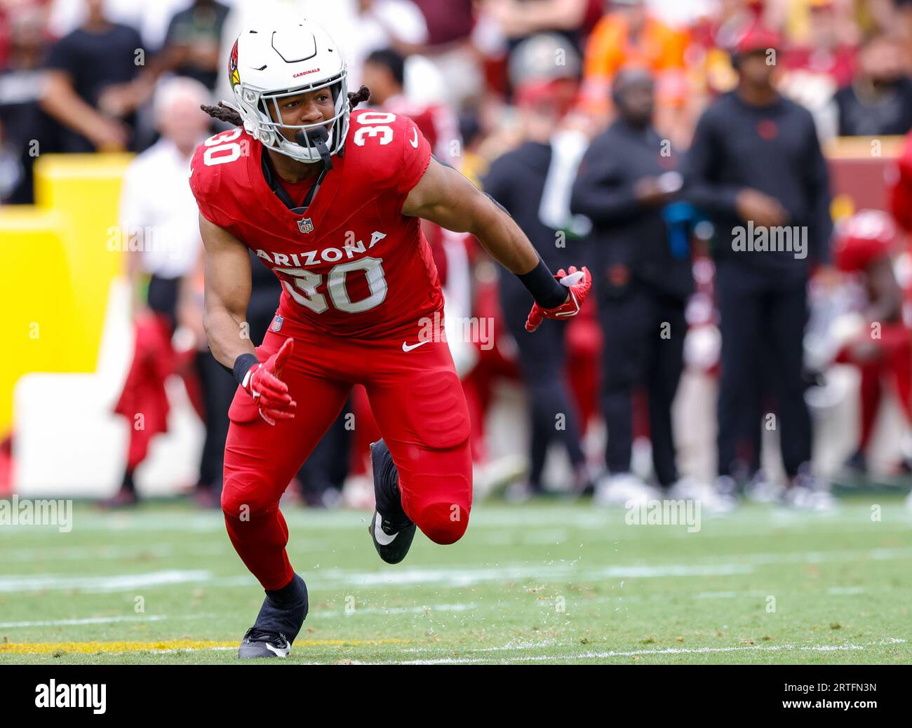 Landover, United States. 10th Sep, 2023. Arizona Cardinals' RB Keaontay ...