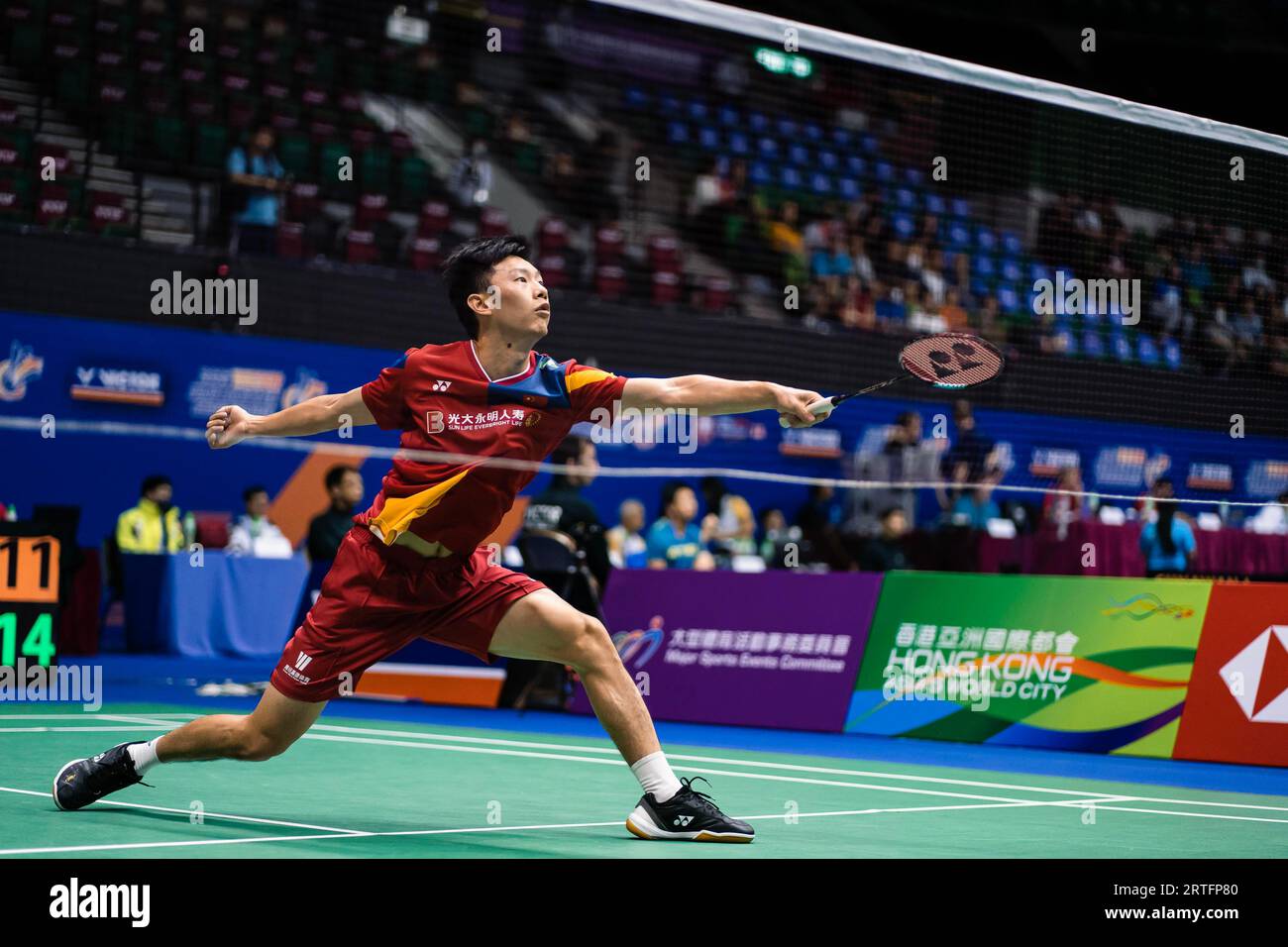Hong Kong, China. 12th Sep, 2023. Lei Lan Xi of China competes during the Men's Single