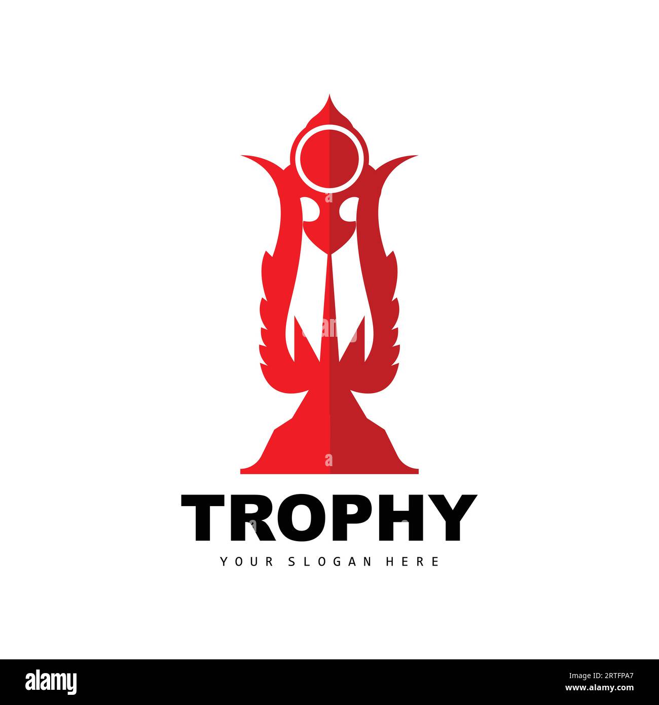 Championship Trophy Logo, Champion Award Winner Trophy Design, Vector Icon Template Stock Vector