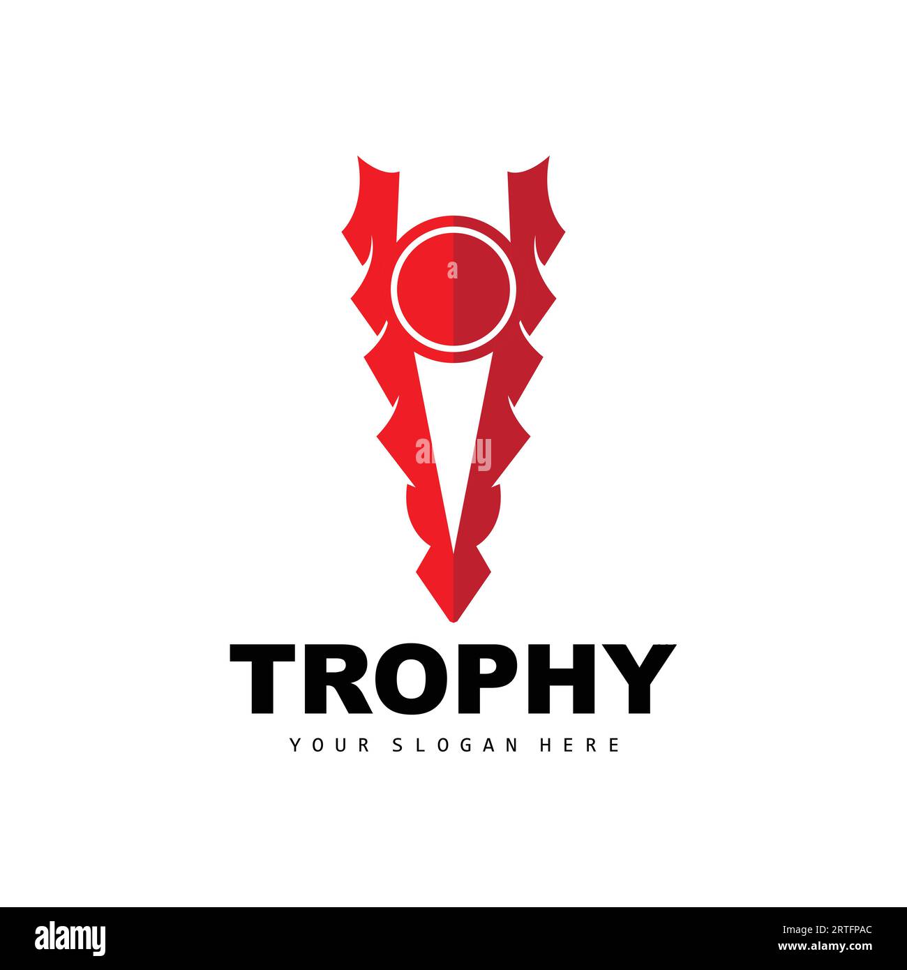 Championship Trophy Logo, Champion Award Winner Trophy Design, Vector Icon Template Stock Vector