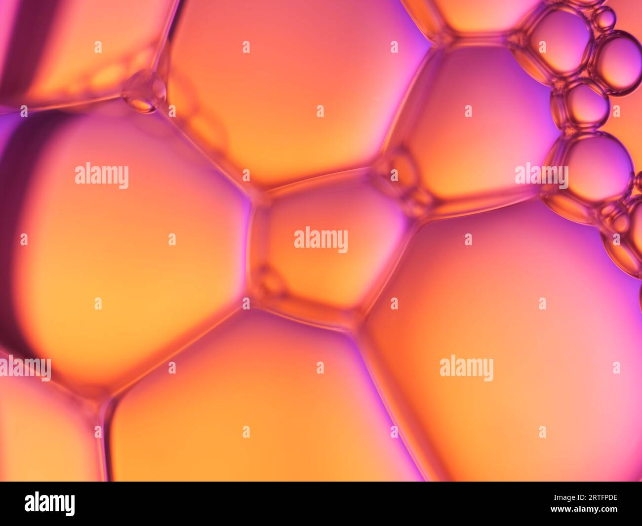 Close up water bubble  on color background Stock Photo