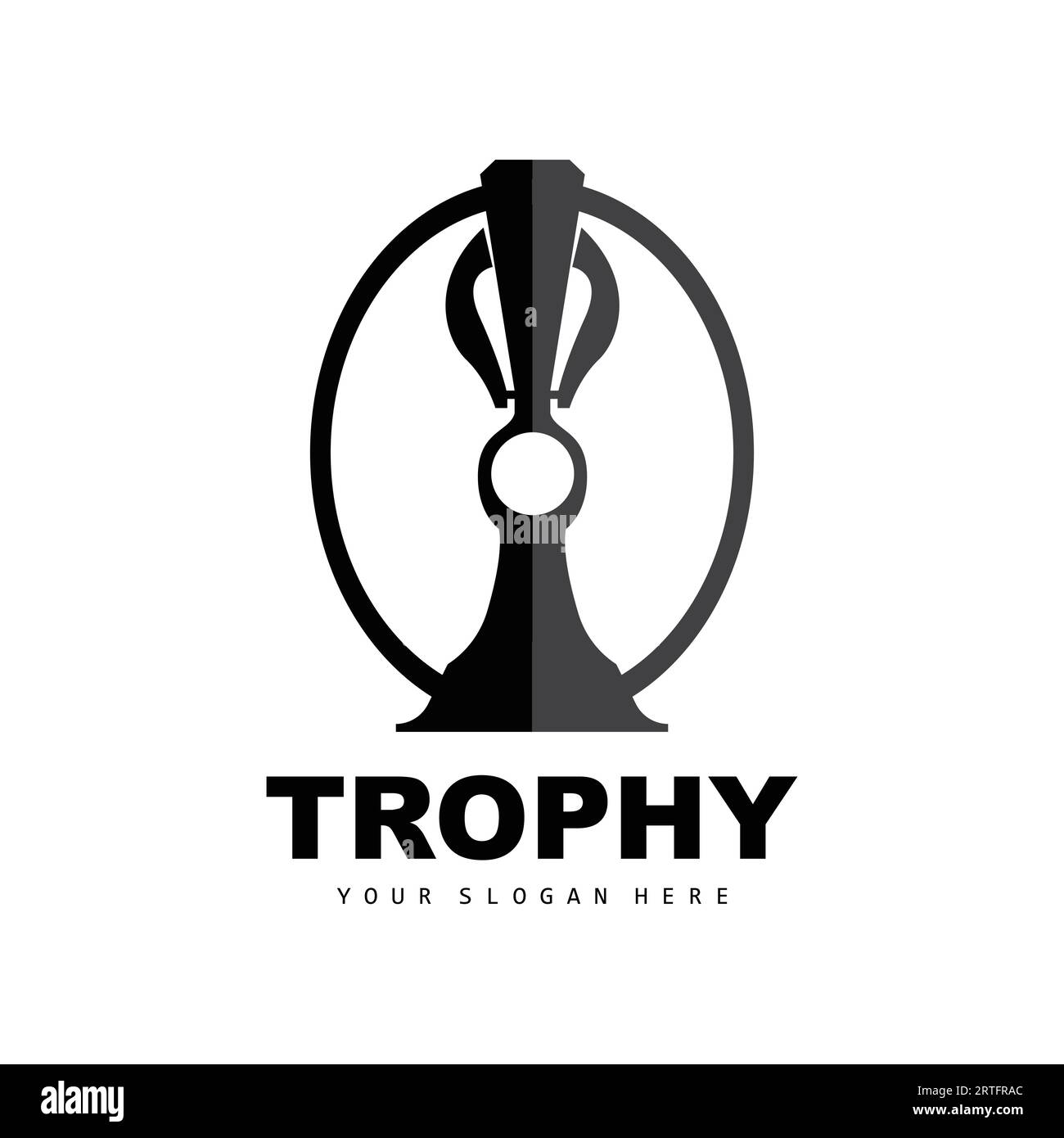 Championship Trophy Logo, Champion Award Winner Trophy Design, Vector Icon Template Stock Vector