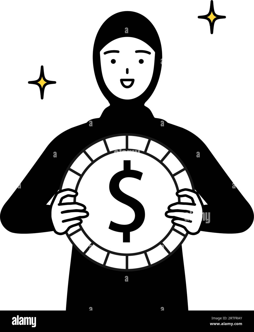 muslim-woman-with-images-of-foreign-exchange-gains-and-dollar