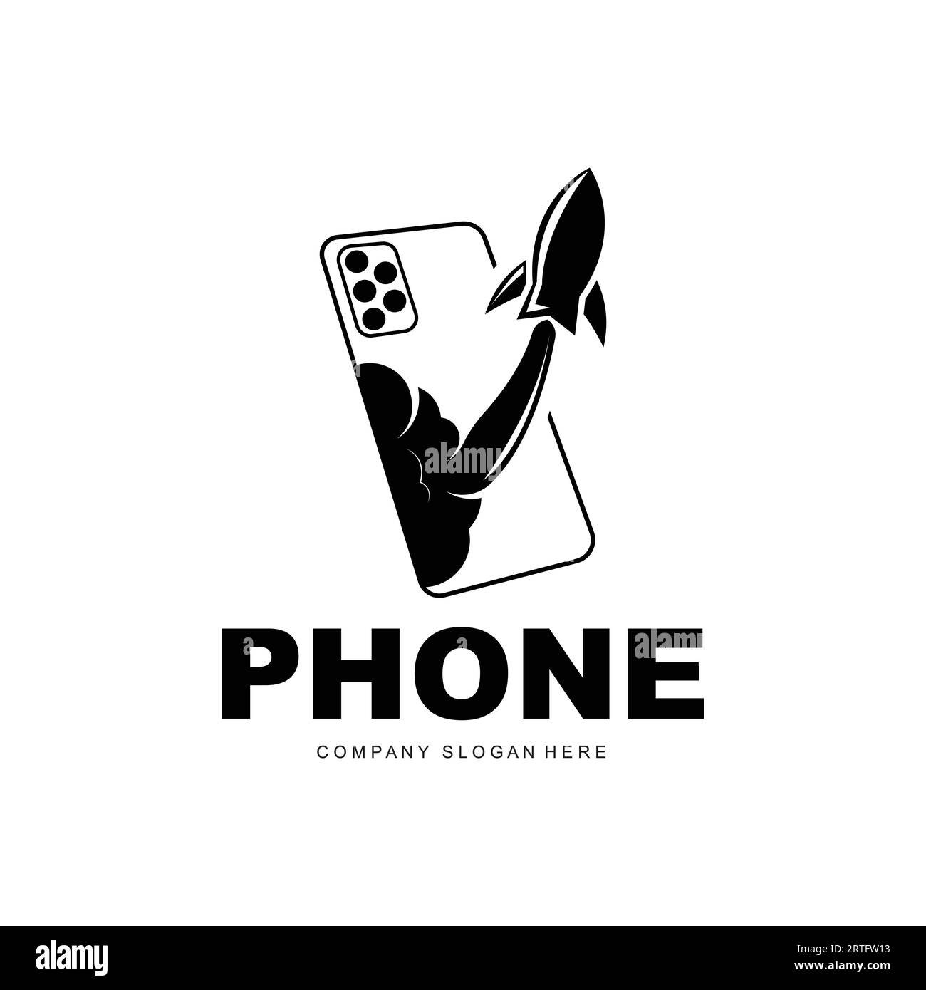 Smartphone Logo, Communication Electronics Vector, Modern Phone Design, For Company Brand Symbol Stock Vector