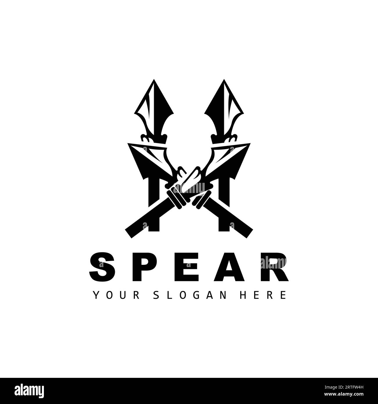 Spear Logo, Hunting Gear Design, Arrow War Weapon, Product Brand Vector