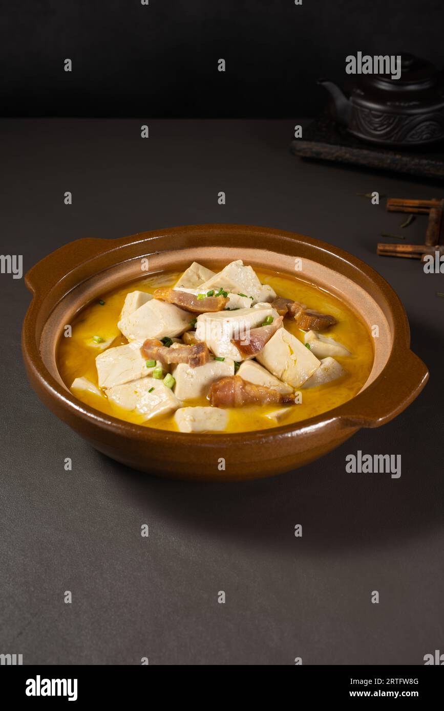 Braised (Stewed) Tofu with Chicken Broth Stock Photo Alamy