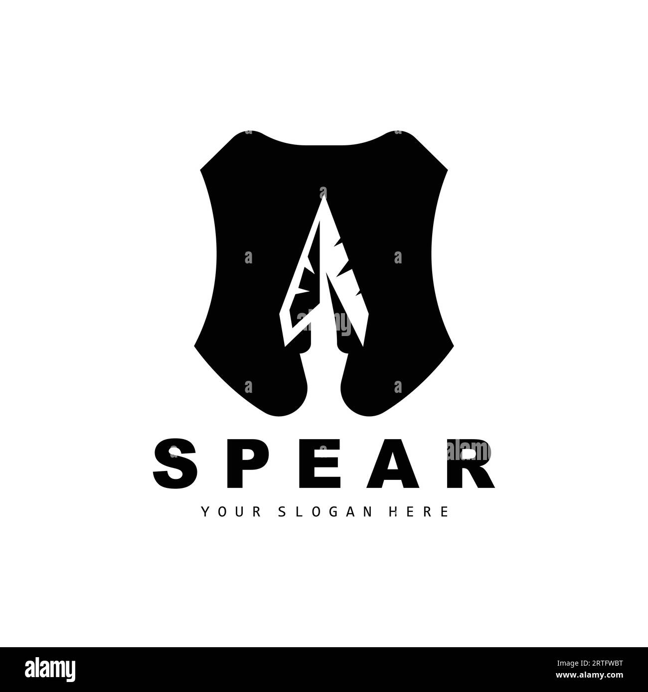 Spear Logo, Hunting Gear Design, Arrow War Weapon, Product Brand Vector
