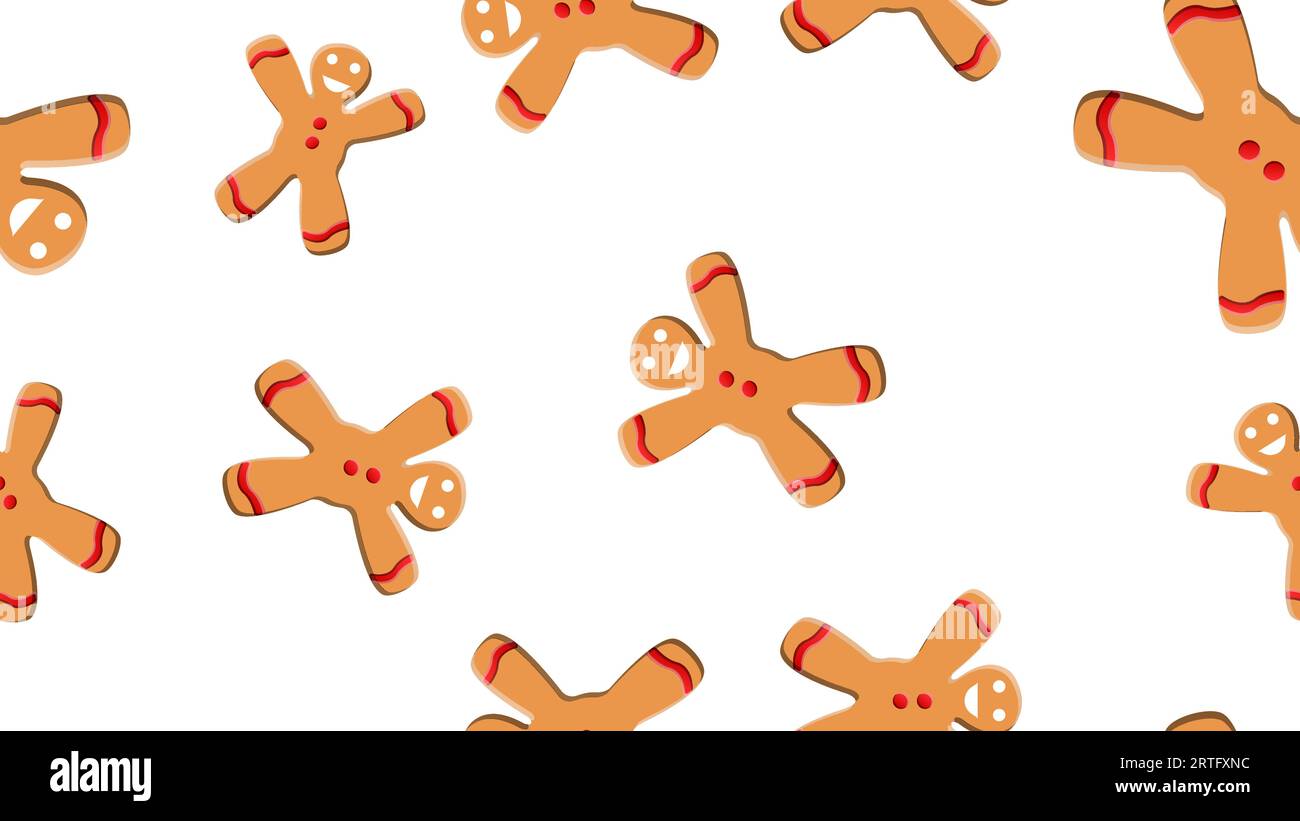 Seamless pattern with gingerbread man and woman Cookies Stock Vector ...