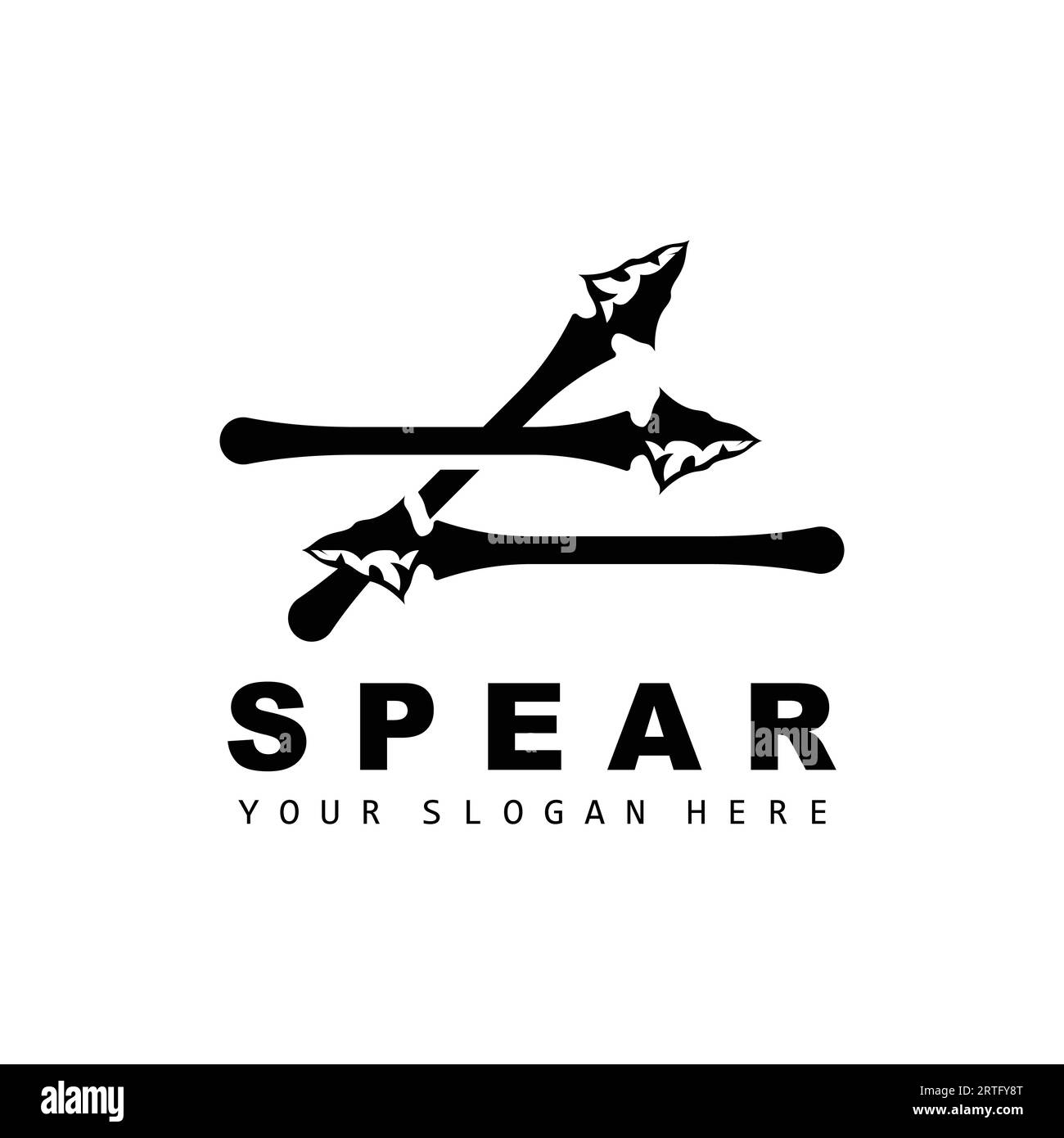 Spear Logo, Hunting Gear Design, Arrow War Weapon, Product Brand Vector