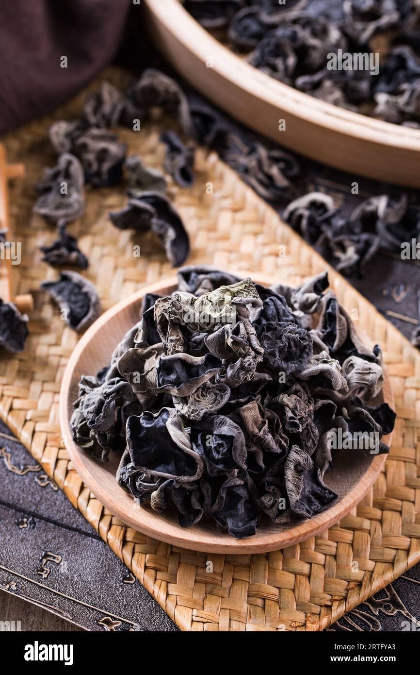 Dry black fungus, Chinese black mushroom or tree black muer mushroom
