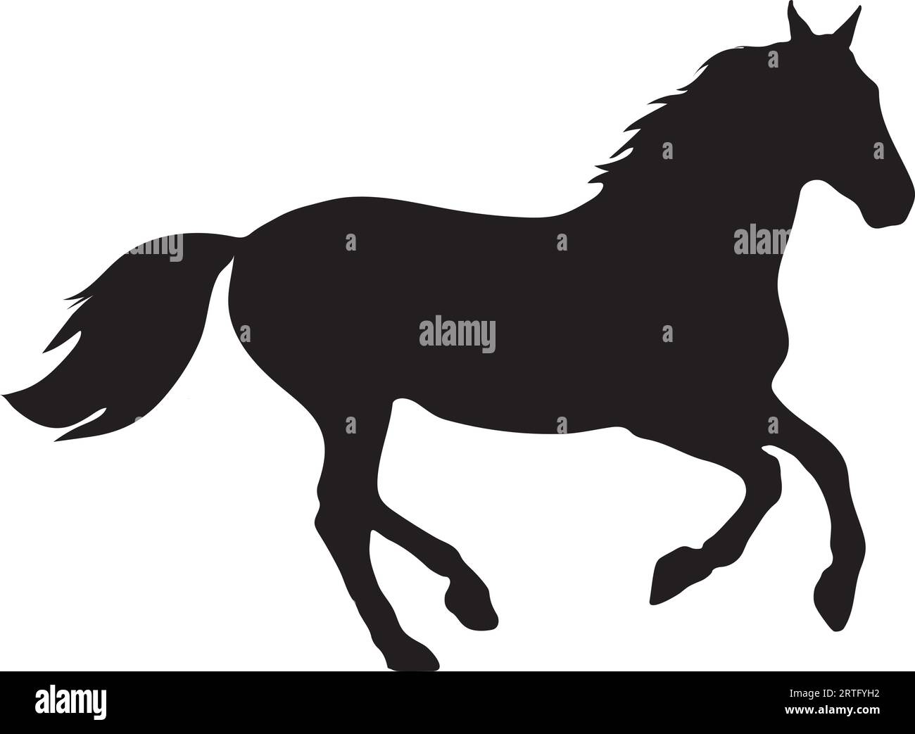 Running horse silhouette Stock Vector