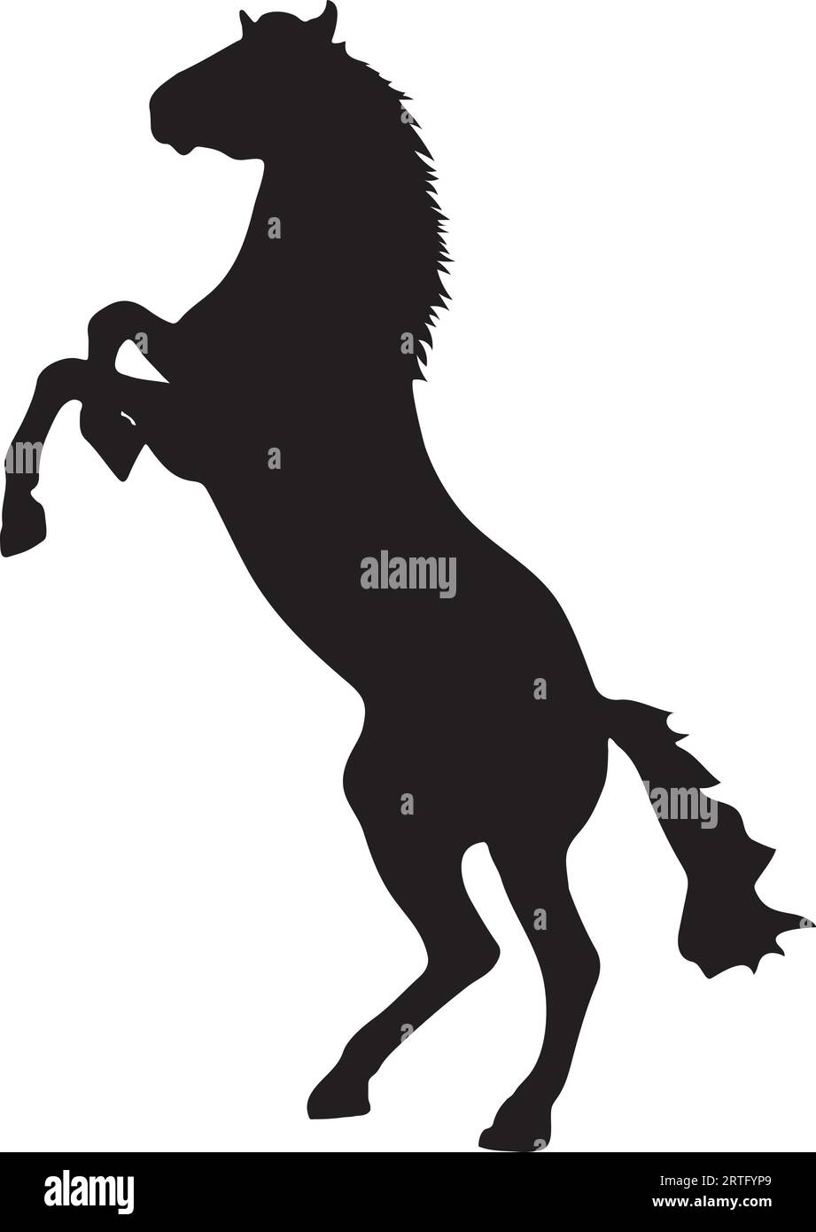 Horse silhouette or vector illustration Stock Vector