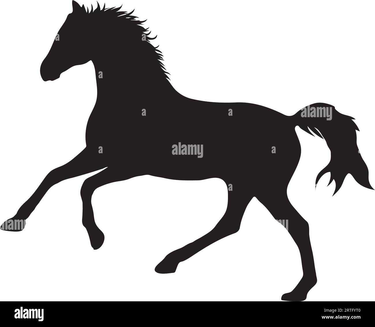 Running horse vector, silhouette or illustration file Stock Vector
