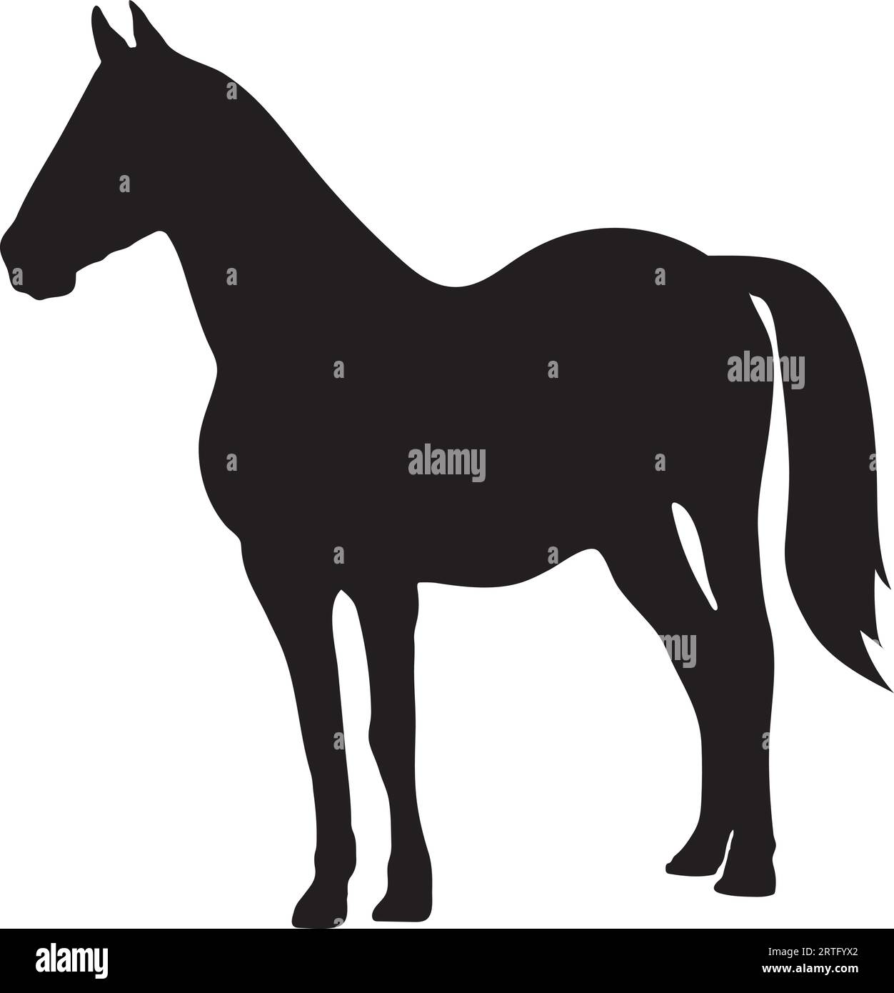 Standing horse silhouette or vector file Stock Vector