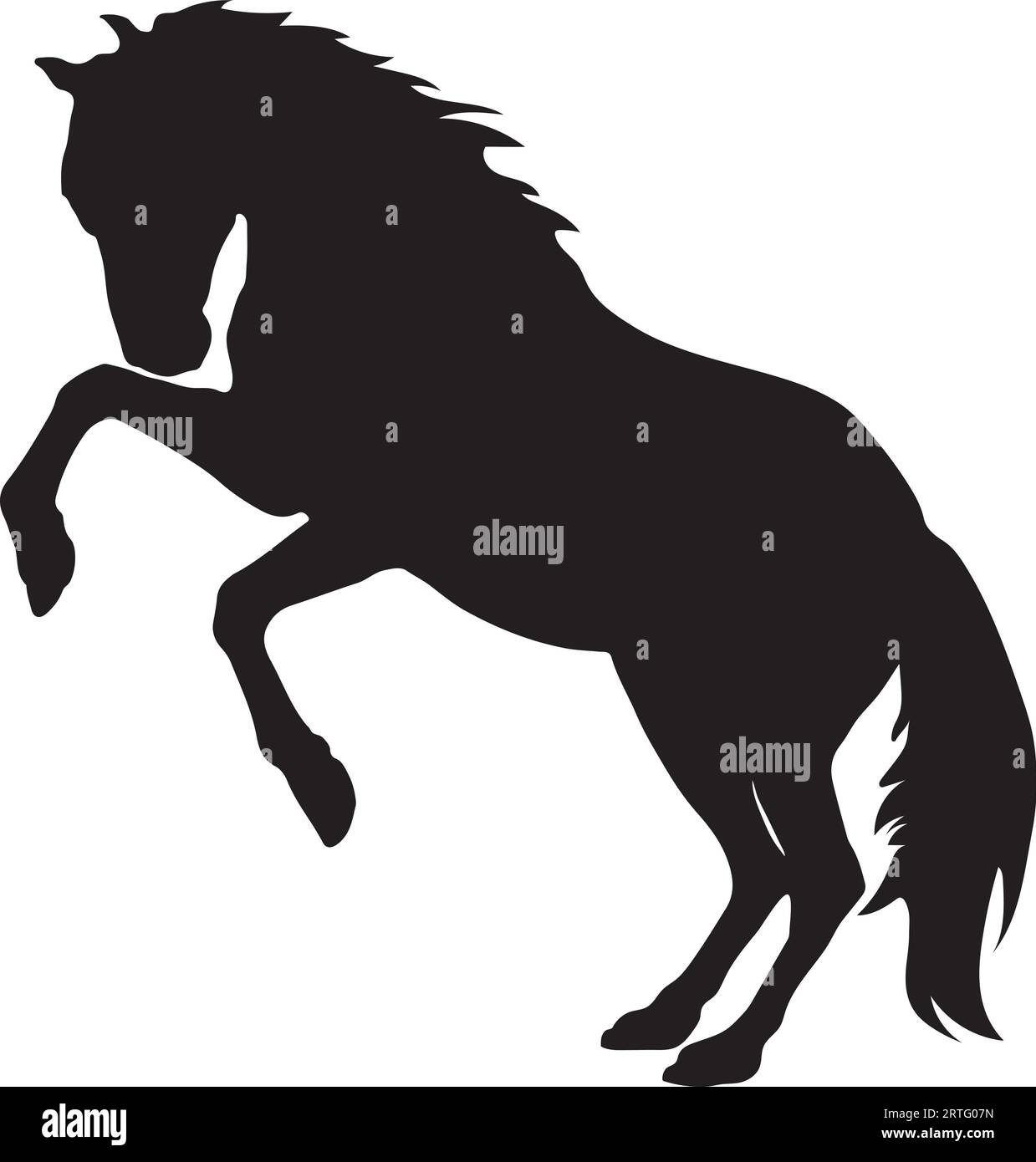 Horse jumping silhouette or vector file Stock Vector