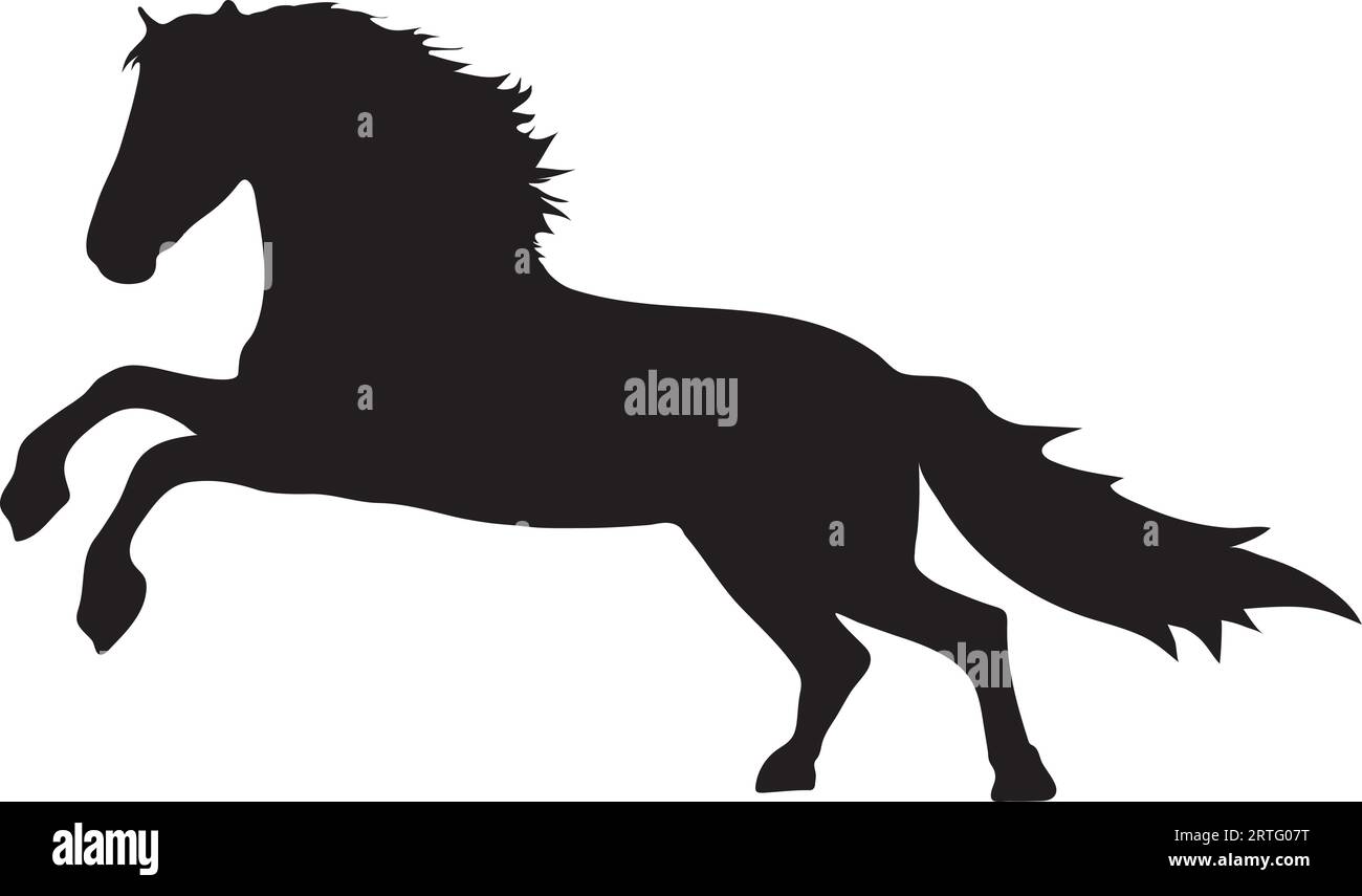 Fastest running horse silhouette or vector illustration file Stock Vector