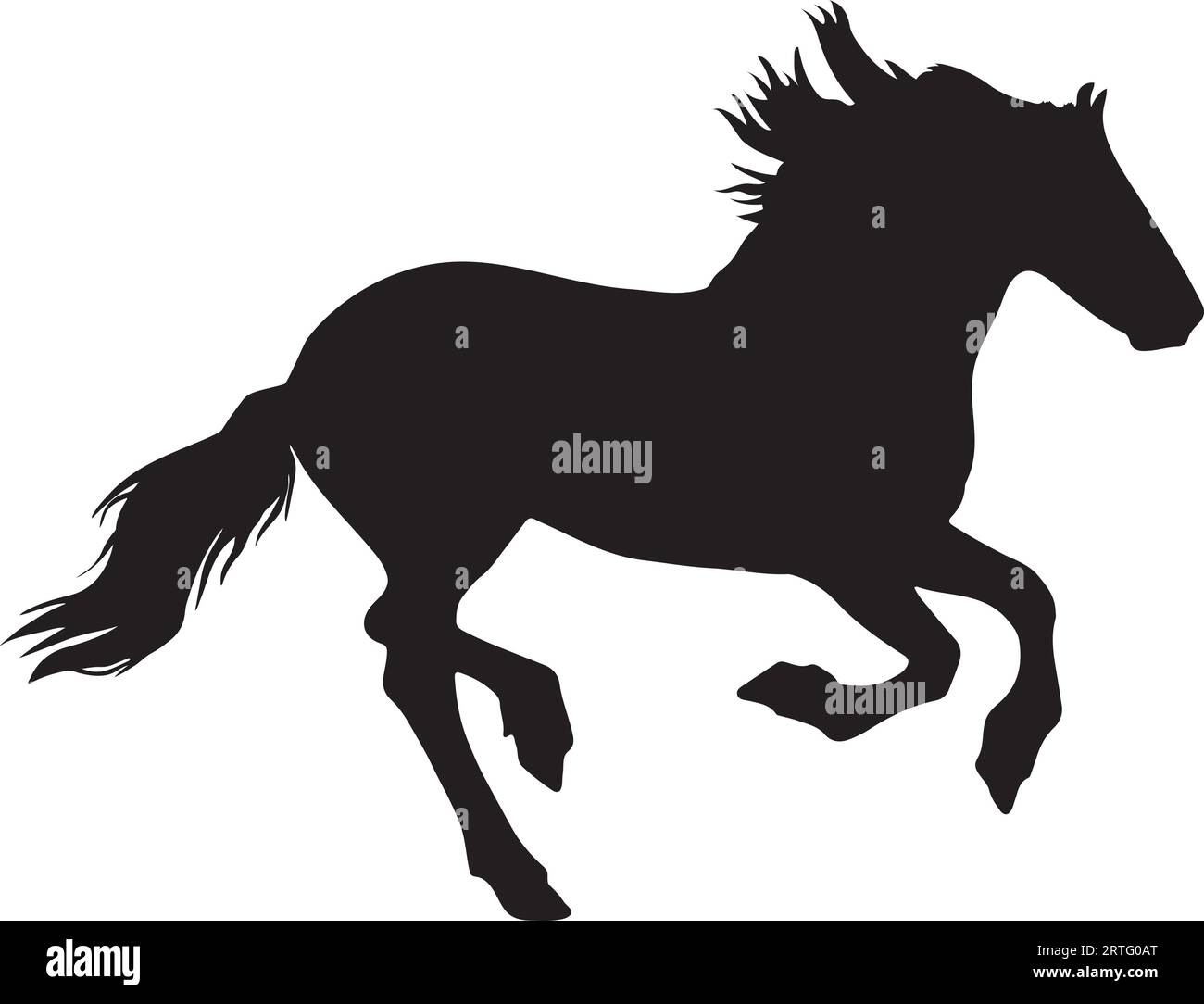 Running horse silhouette, vector or illustration file Stock Vector