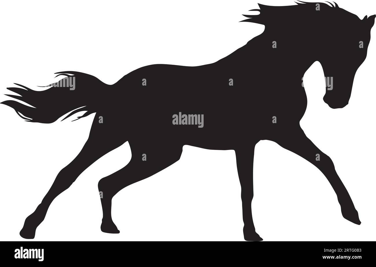 Crazy horse silhouette or vector file Stock Vector