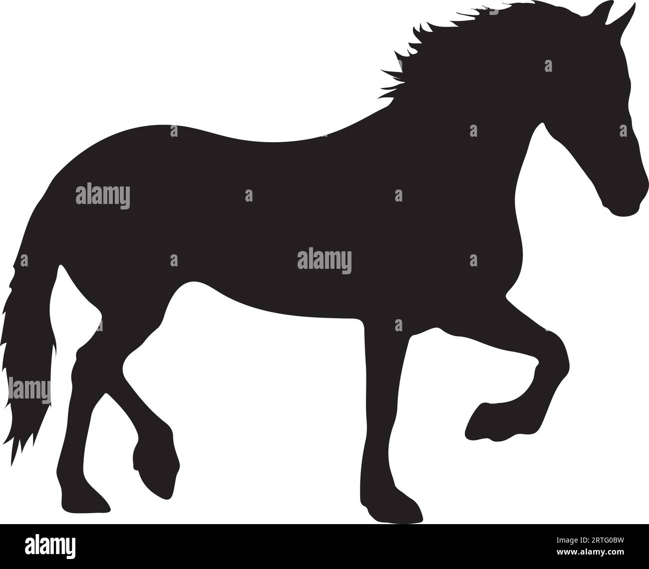 Horse playing silhouette or vector file Stock Vector