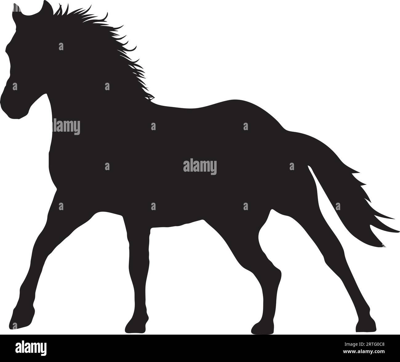 Running horse silhouette or vector file Stock Vector