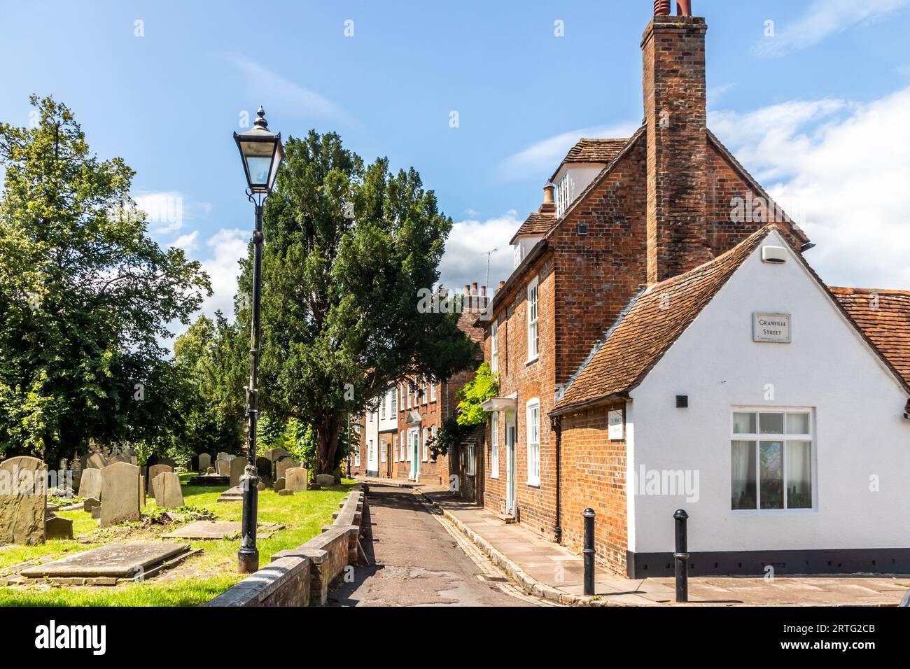 St Mary's Square from the corner of Granville Street, Old Aylesbury, Buckinghamshire, England, UK Stock Photo