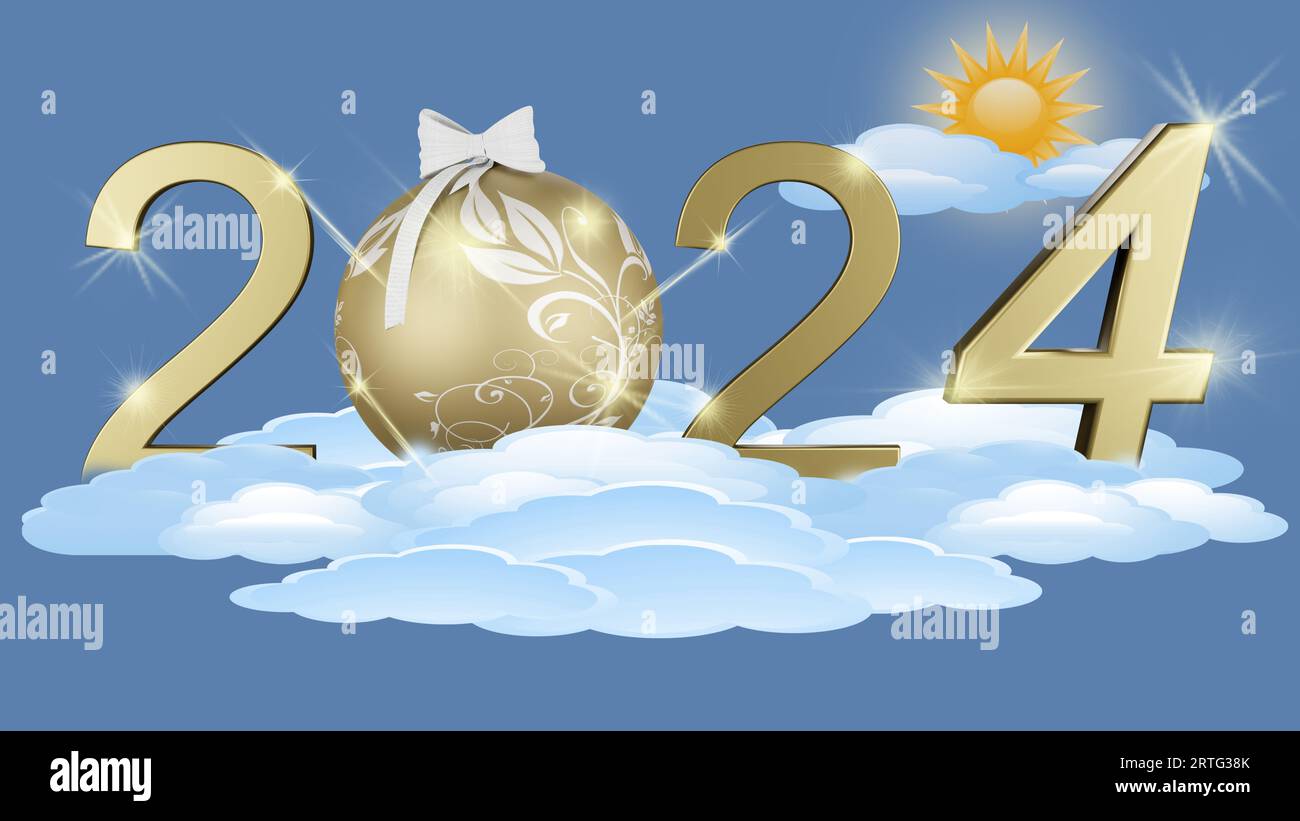 3d Illustration New Year 2024 New Year 2024 In Numbers To Celebrate