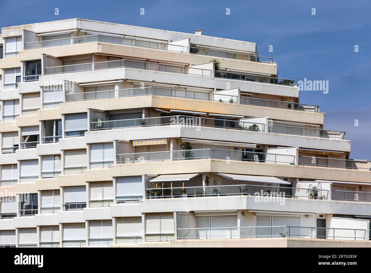 Holiday apartments in Le Barcares, South of France. Stock Photo