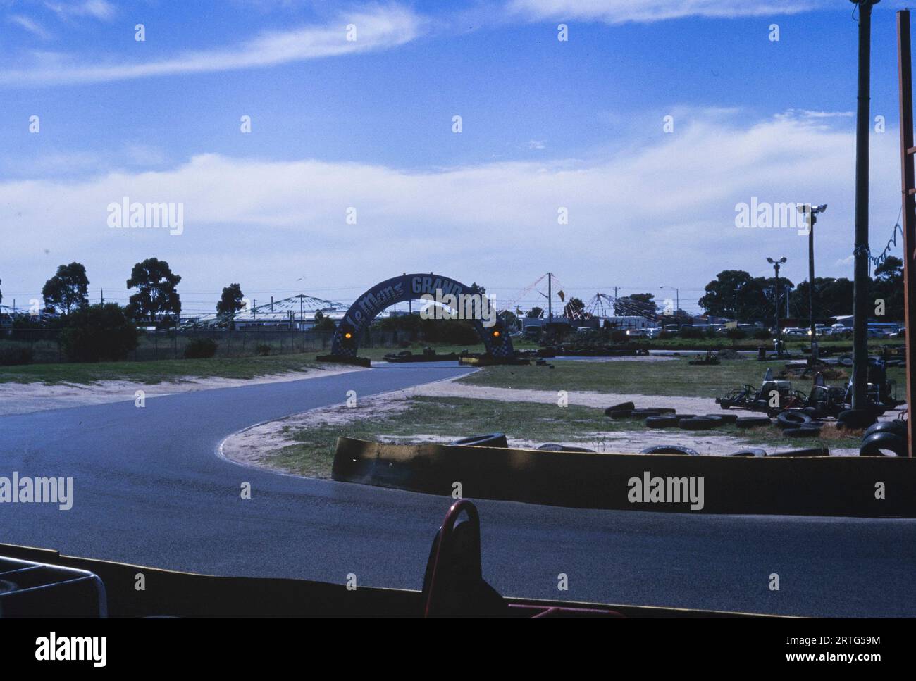 Melbourne, Australia December 1999 Historic capture of a lively gokart track from the 1990s