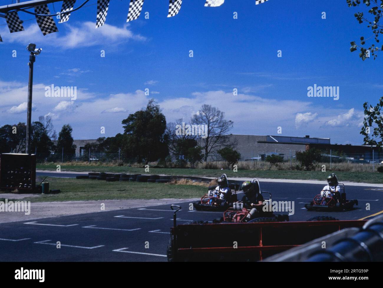 Melbourne, Australia December 1999 Historic capture of a lively gokart track from the 1990s