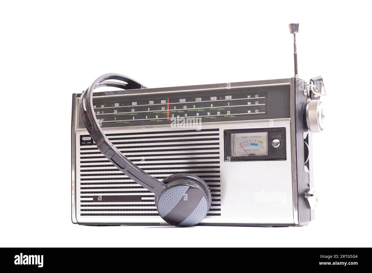 Old transistor radio isolated on white Stock Photo - Alamy