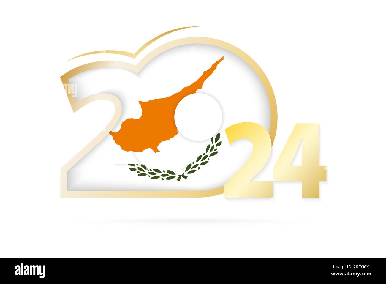 Year 2024 with Cyprus Flag pattern. Vector Illustration Stock Vector