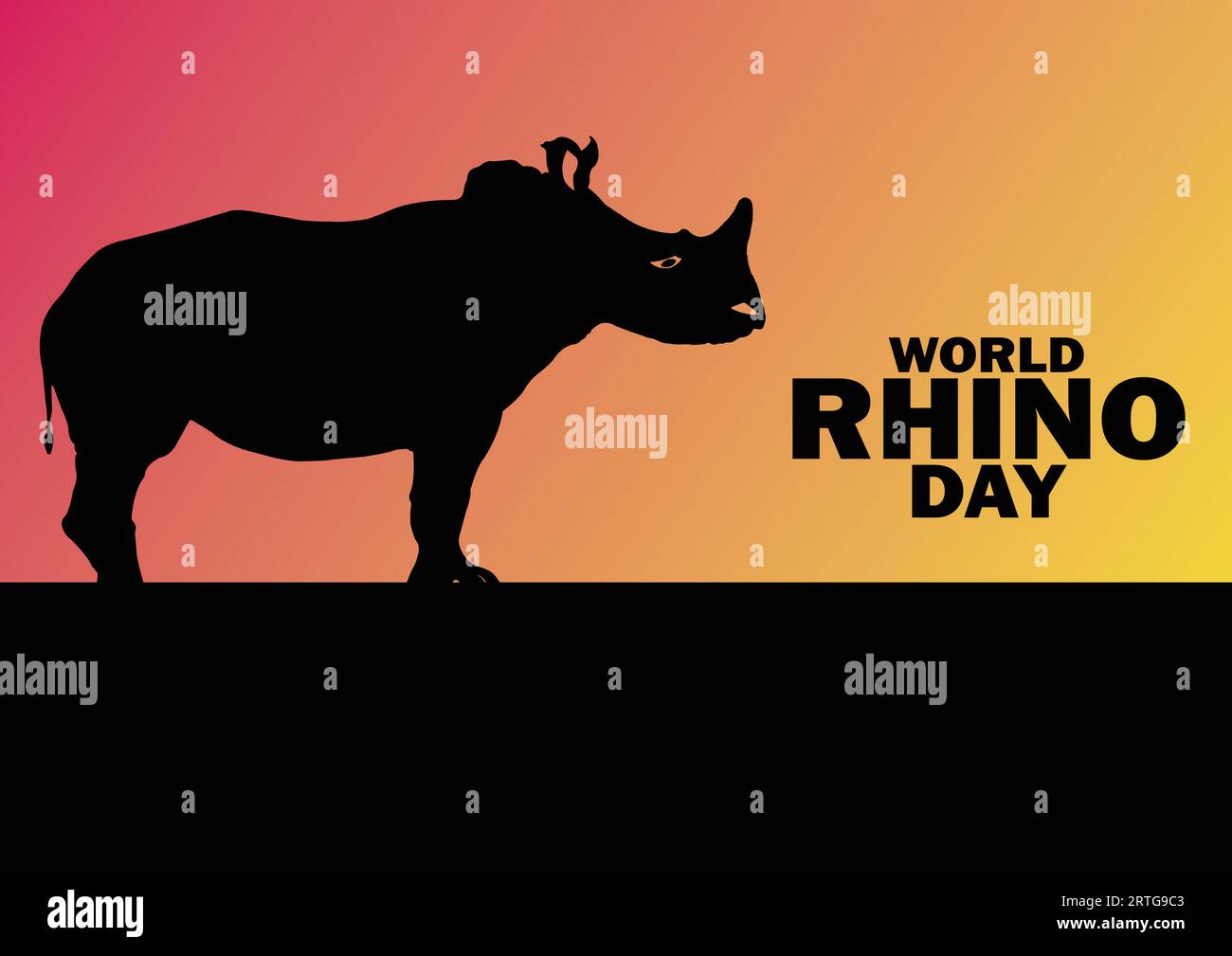 World Rhino Day Vector illustration. Suitable for greeting card, poster and banner Stock Vector