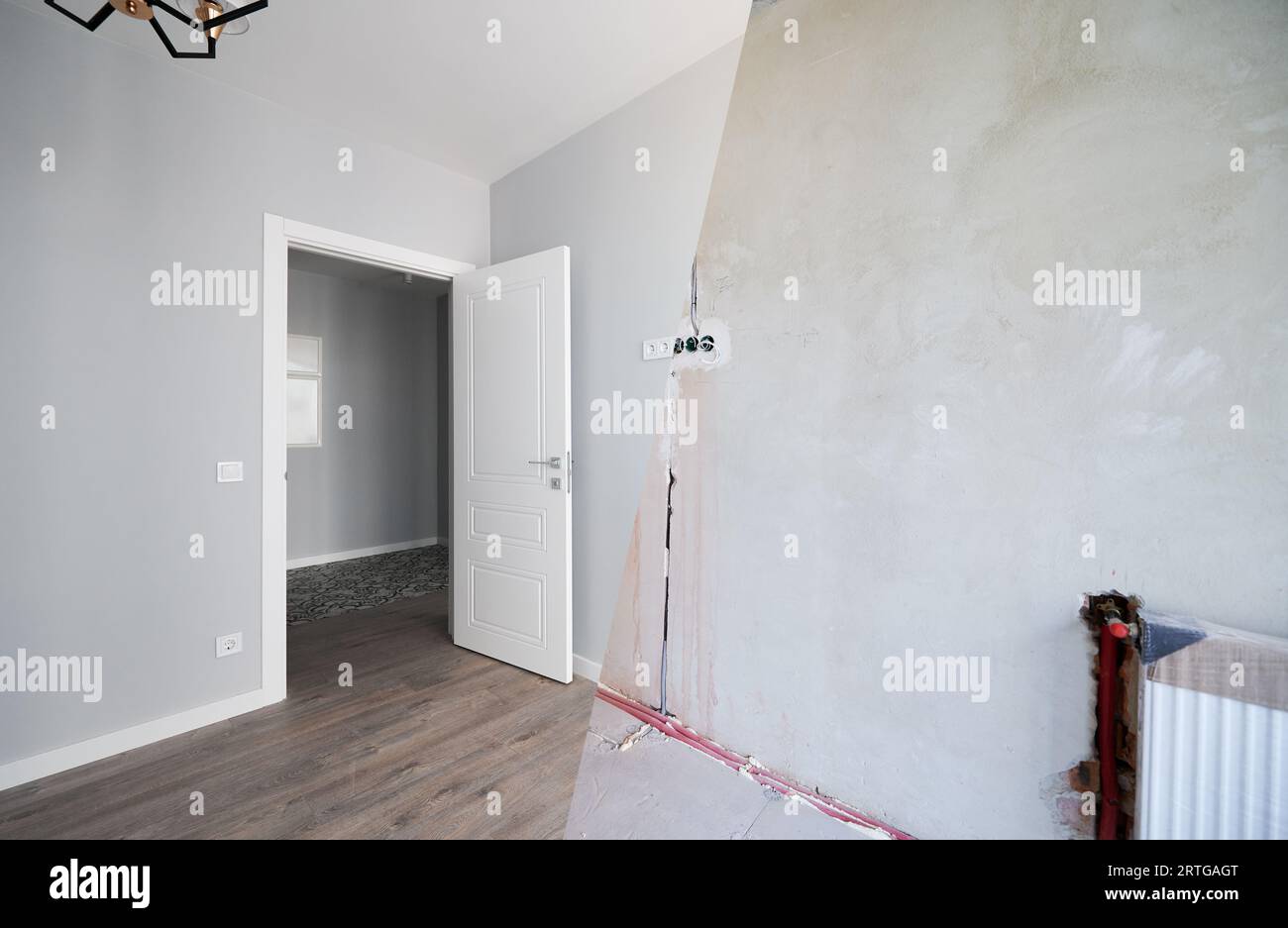 Photo collage of apartment room before and after restoration or ...