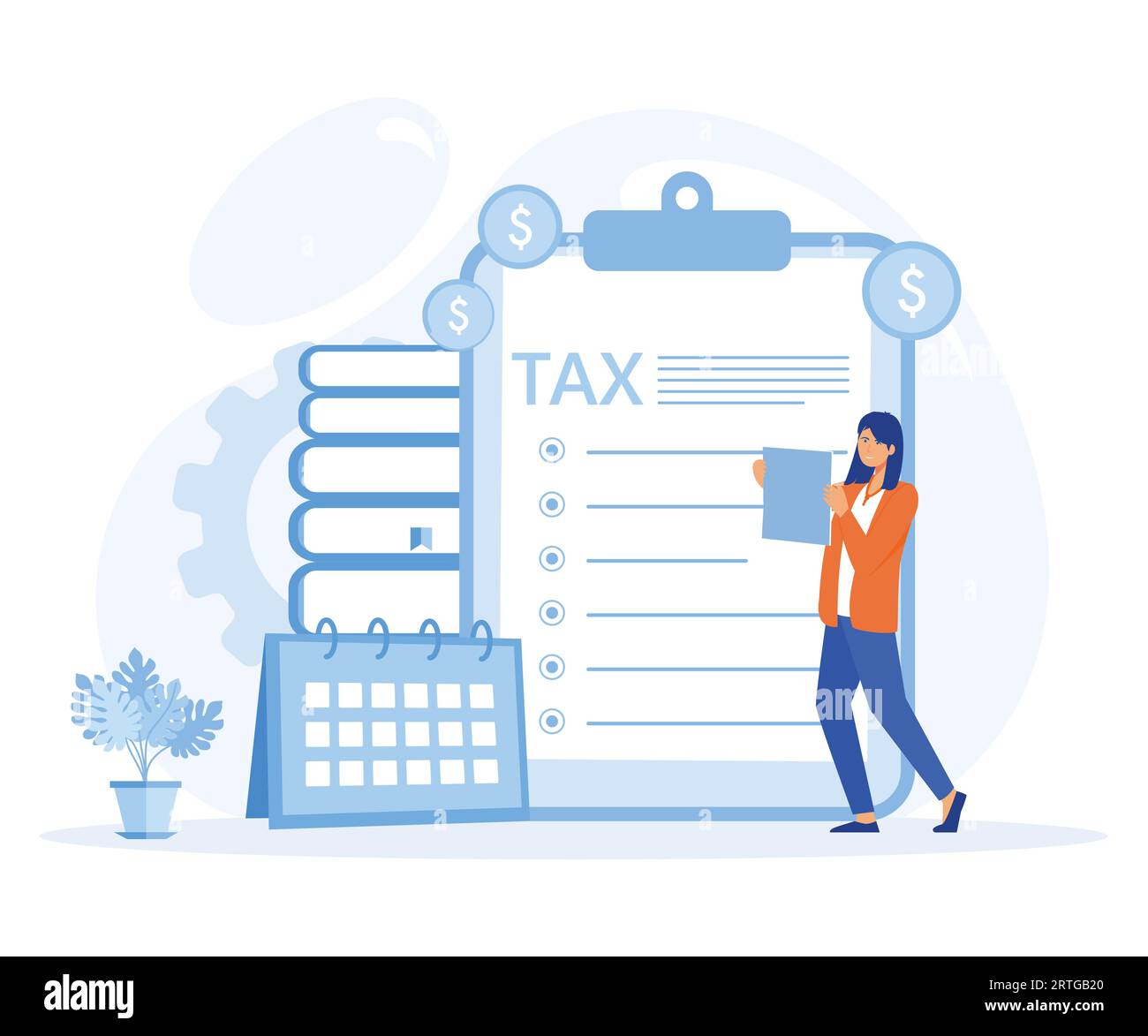 Tax preparation concept. Corporate tax, taxable fiscal year