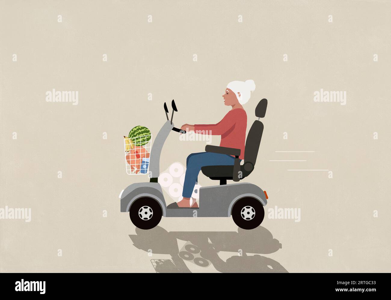 Senior woman in motorized wheelchair grocery shopping Stock Photo Alamy
