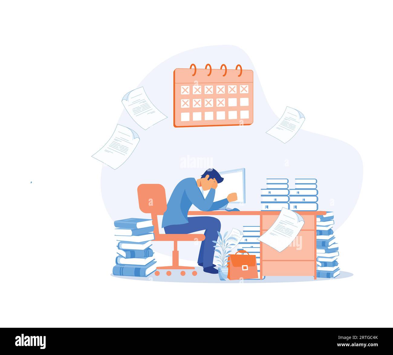 Stress in the office. Stressed frustrated director manager hard work