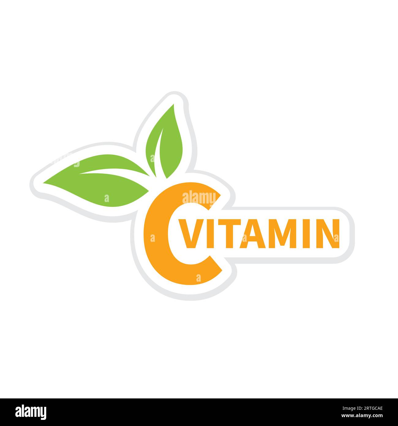 Vitamin C Colorful Sticker Vector Micronutrients Label Stock Vector