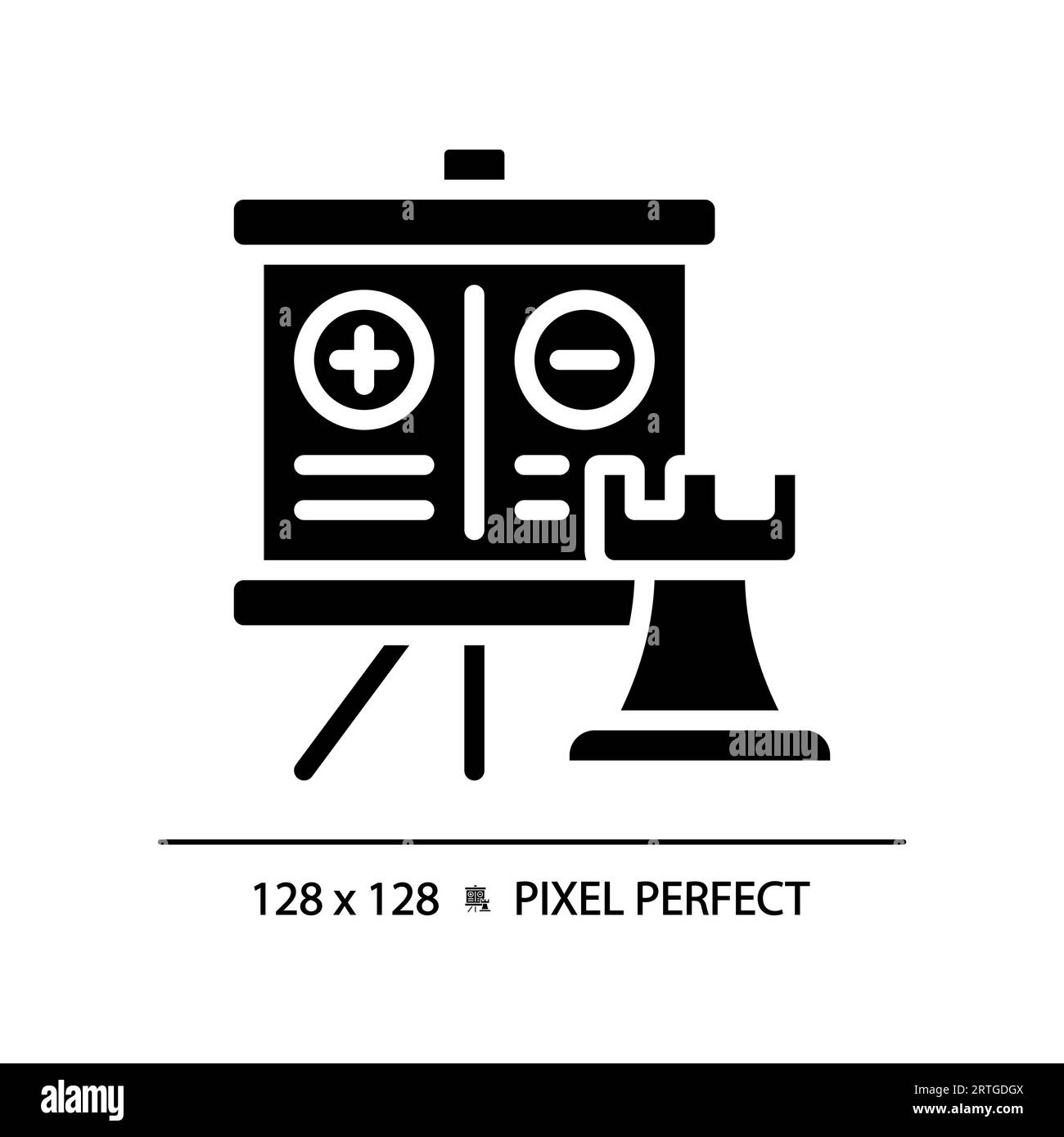 2D glyph style black pros and cons icon Stock Vector Image & Art - Alamy
